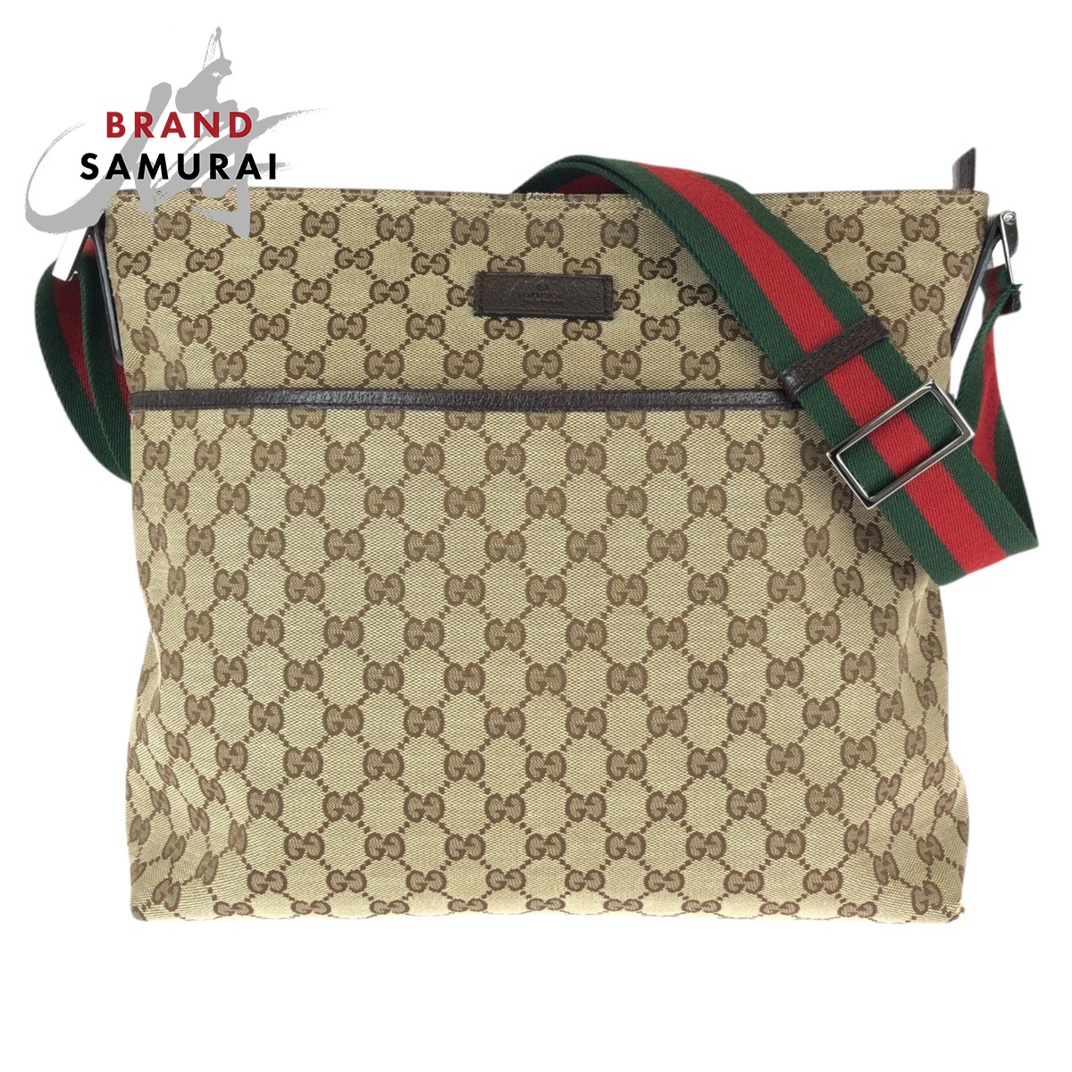 美品 GUCCI グッチ シェリーライン GG柄 ベージュ ブラウン シルバー金具 キャンバス /レザー 189751 ショルダーバッグ メッセンジャーバッグ メンズ 600792 【中古】