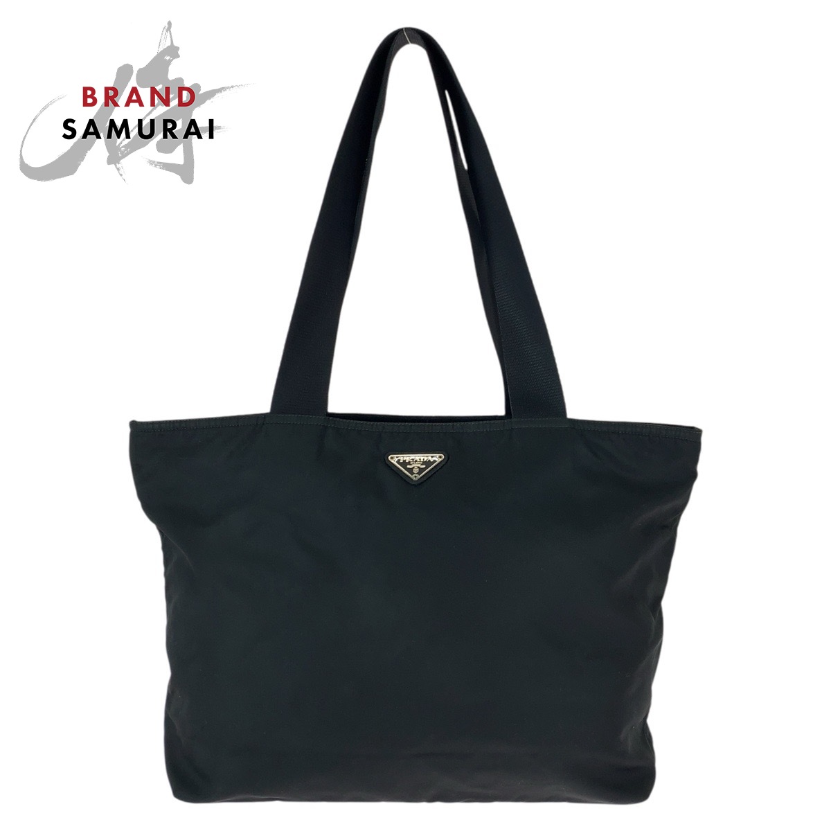 楽天市場】美品 PRADA プラダ テスート 三角ロゴプレート ブラック 黒