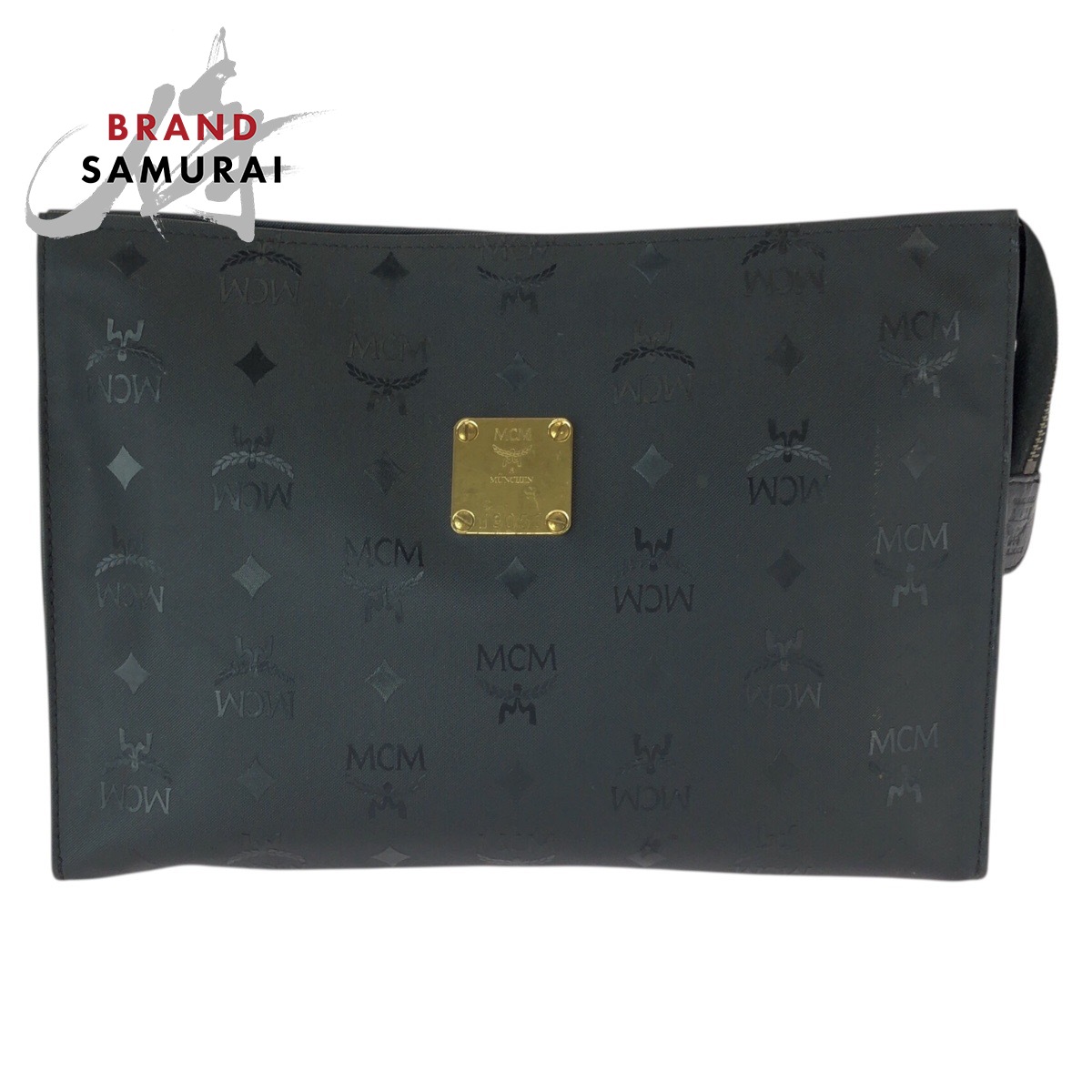 美品 MCM エム シー エム ヴィンテージ ヴィセトス 黒いこと 黒 ゴールド金具 ナイロン クラッチペダル御徒面子 2塁手御徒面子 お手々車寄せ メンズ 601081 【中古】