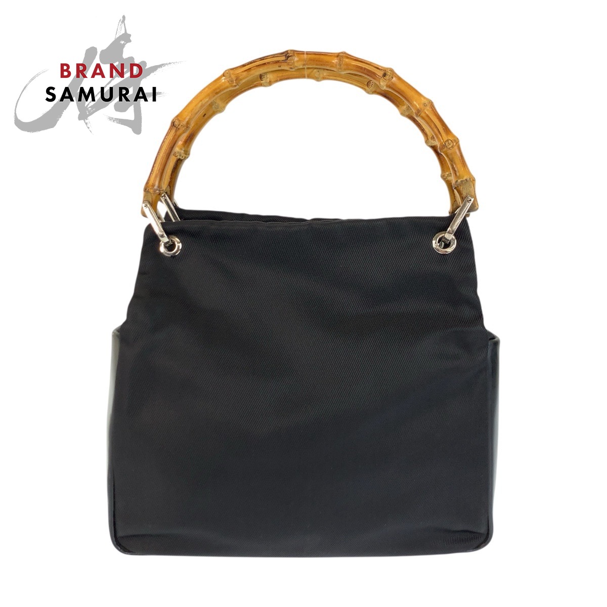 美品 GUCCI グッチ バンブー ブラック 黒 シルバー金具 ナイロン /レザー /バンブー 000 2014 0580 トートバッグ ハンドバッグ レディース 600963 【中古】