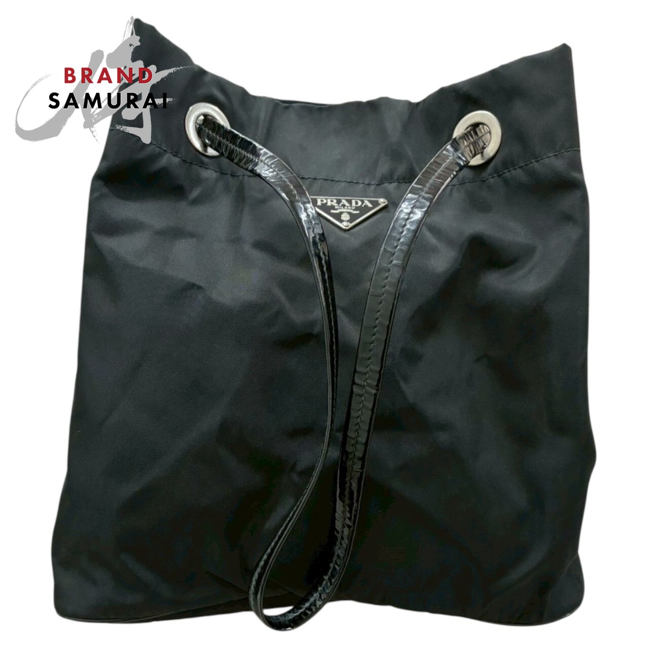 美品 PRADA プラダ 三角ロゴ テスート ブラック ナイロン トートバッグ ショルダーバッグ レディース S1-00036 【中古】