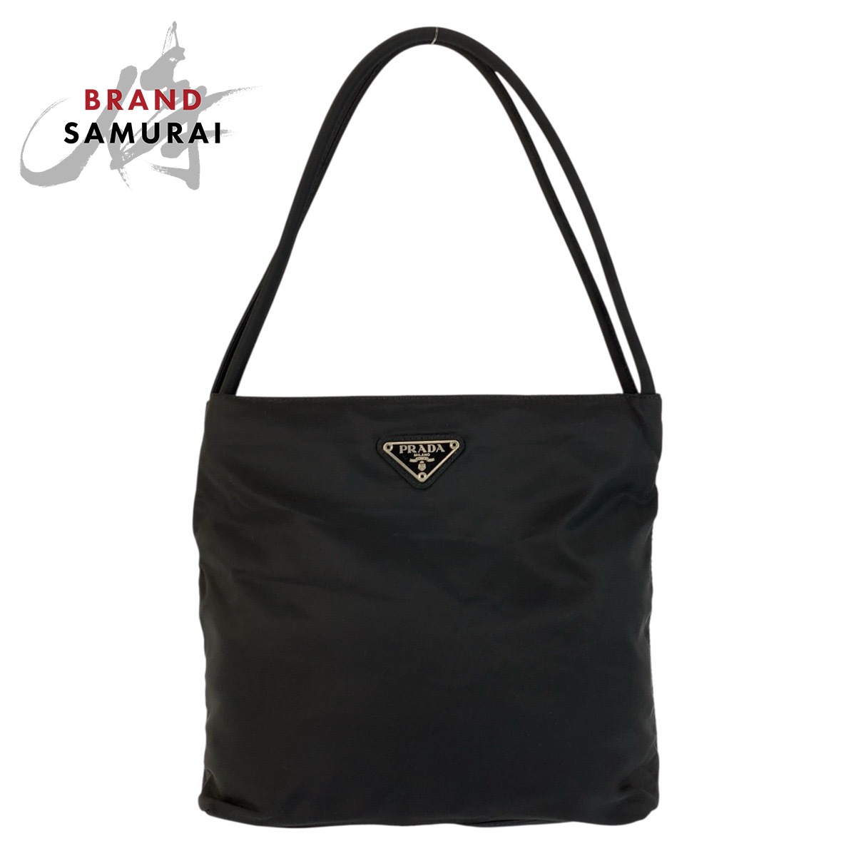 PRADA プラダ テスート 三角形ロゴタイプ一皿 黒いこと 黒 しろがね色金具 ナイロン ショルダーバッグ トートバッグ レディース 600977 【中古】
