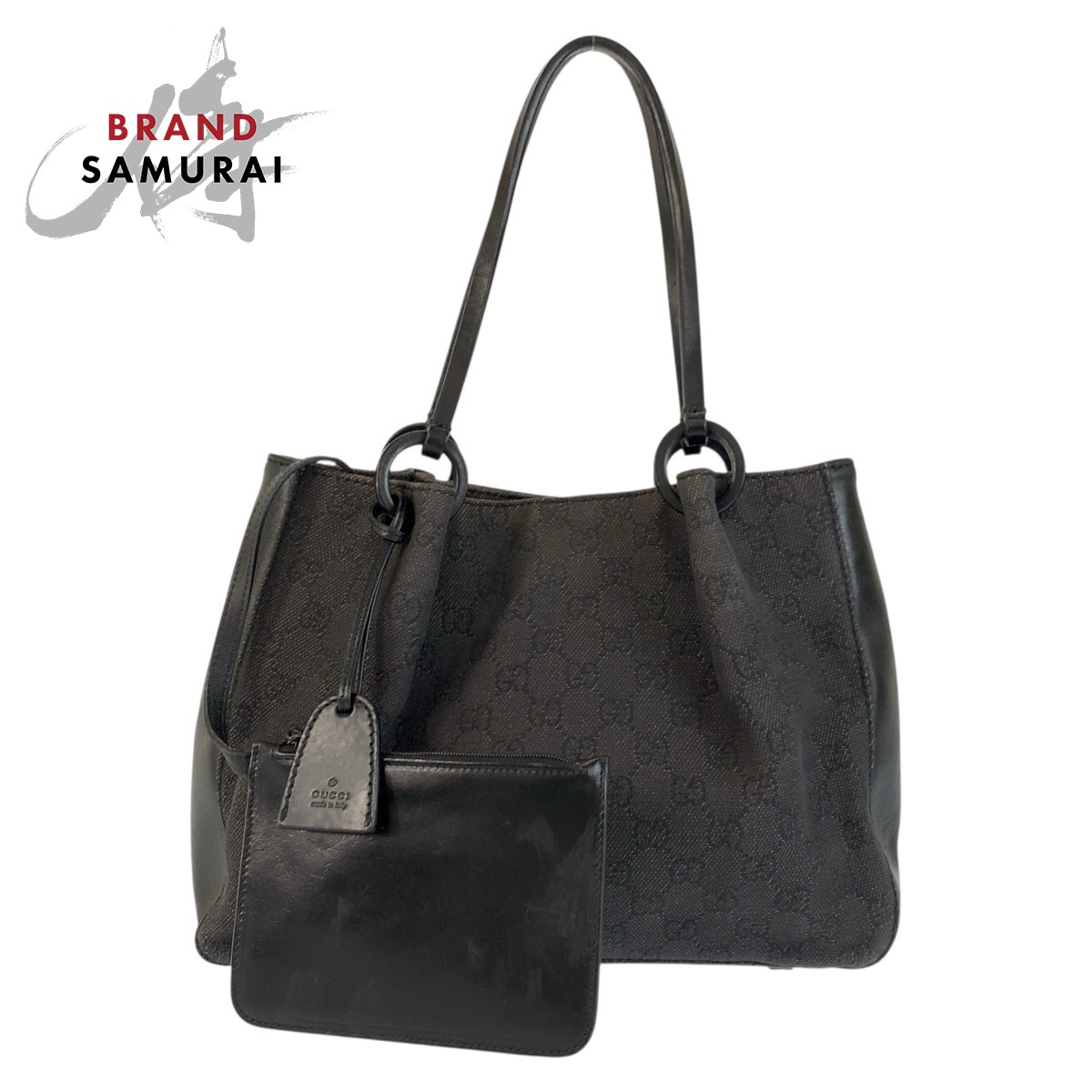 GUCCI グッチ ブラック 黒 GGキャンバス /レザー 101919 トートバッグ ショルダーバッグ レディース 601103 【中古】