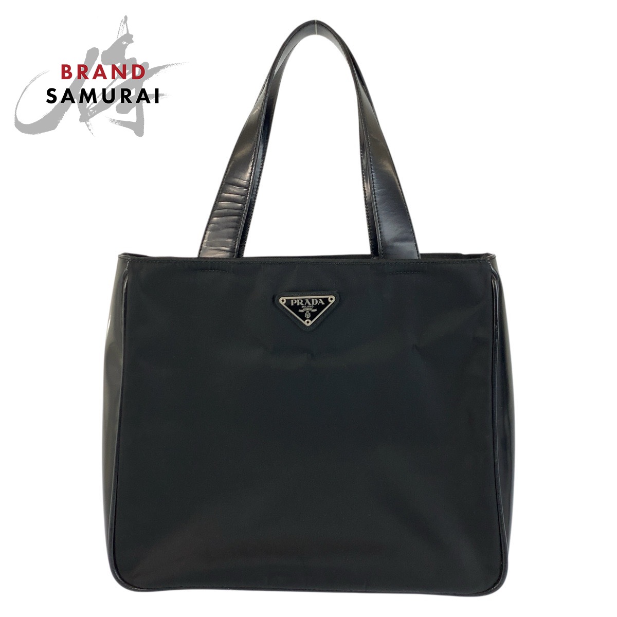 楽天市場】美品 PRADA プラダ テスート 三角ロゴプレート ブラック 黒