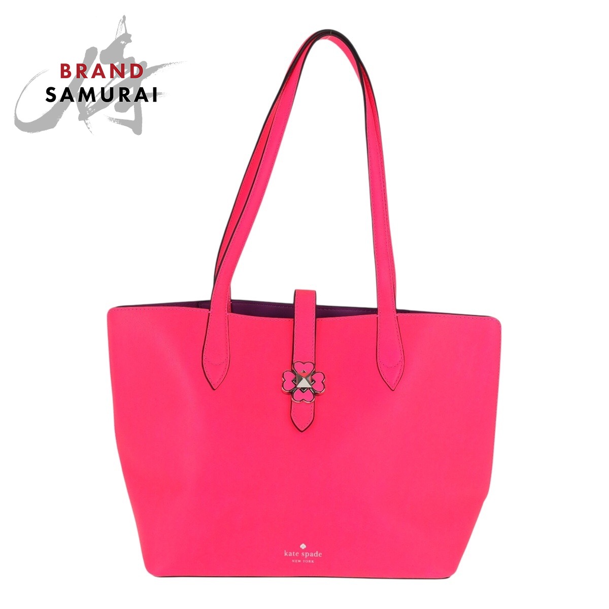 美品 Kate Spade ケイトスペード ピンク パープル シルバー金具 PVC WKRU6287 トートバッグ ショルダーバッグ レディース 601035 【中古】