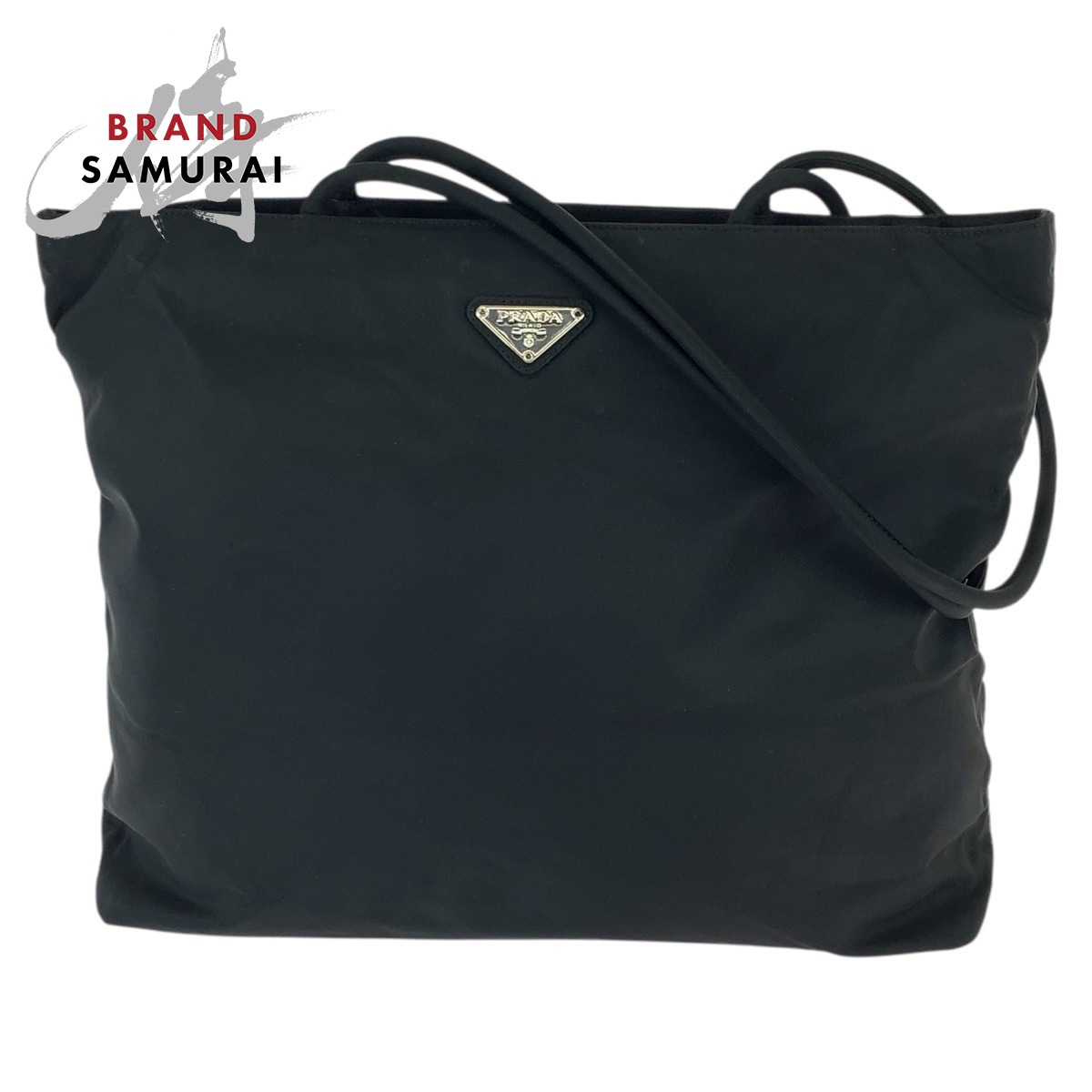 美品 PRADA プラダ テスート ３角形ロゴタイプ一皿 黒いこと 黒 しろがね色金具 ナイロン ショルダーバッグ トートバッグ レディース 600960 【中古】