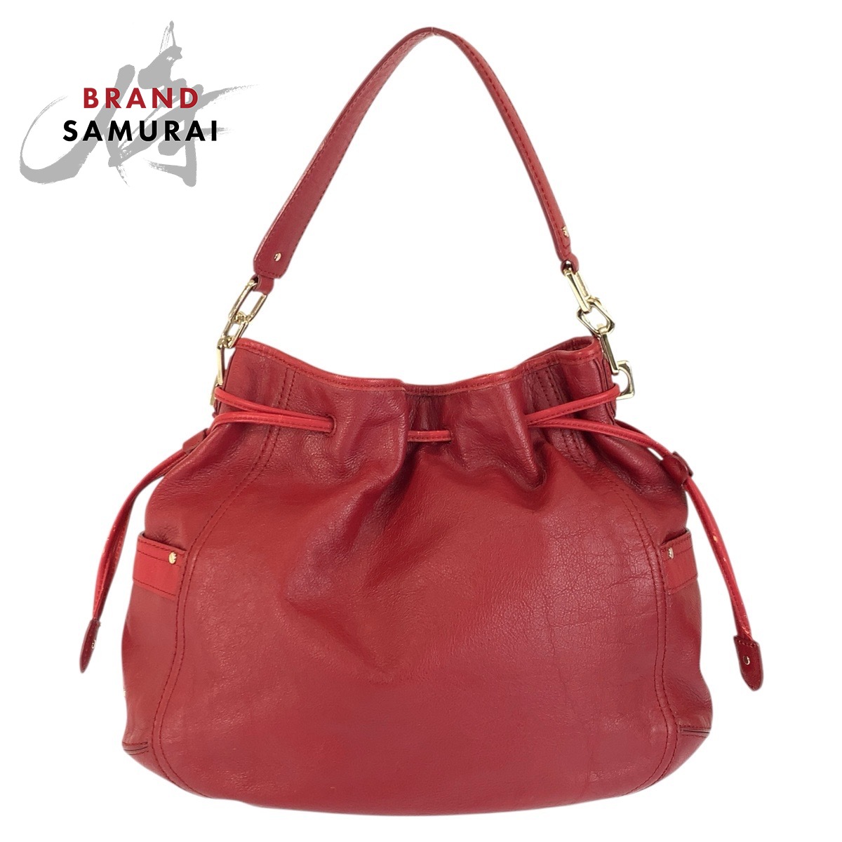 美品 COLE HAAN コールハーン レッド ゴールド金具 レザー B44466 ショルダーバッグ ワンショルダー レディース 601033 【中古】