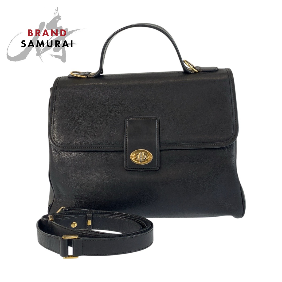 美品 GUCCI グッチ ヴィンテージ オールドグッチ ブラック 黒 ゴールド金具 レザー 000 33 0274 ハンドバッグ ショルダーバッグ 2way レディース 601317 【中古】