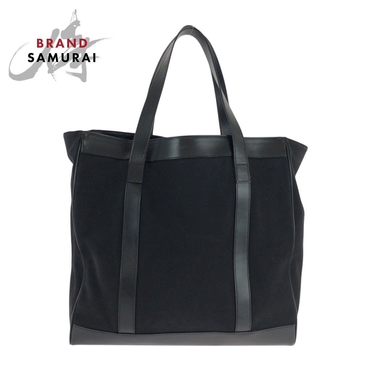 美品 GUCCI グッチ 黒いこと 黒 しろがね色金具 帆布 /なめし革 91384 トートバッグ 商行為御徒面子 ショルダーバッグ メンズ 601316 【中古】