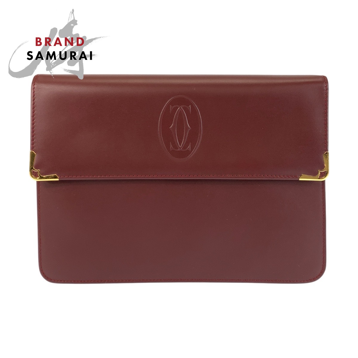美品 CARTIER カルティエ マストライン ボルドー ゴールド金具 レザー クラッチバッグ セカンドバッグ メンズ 600708 【中古】