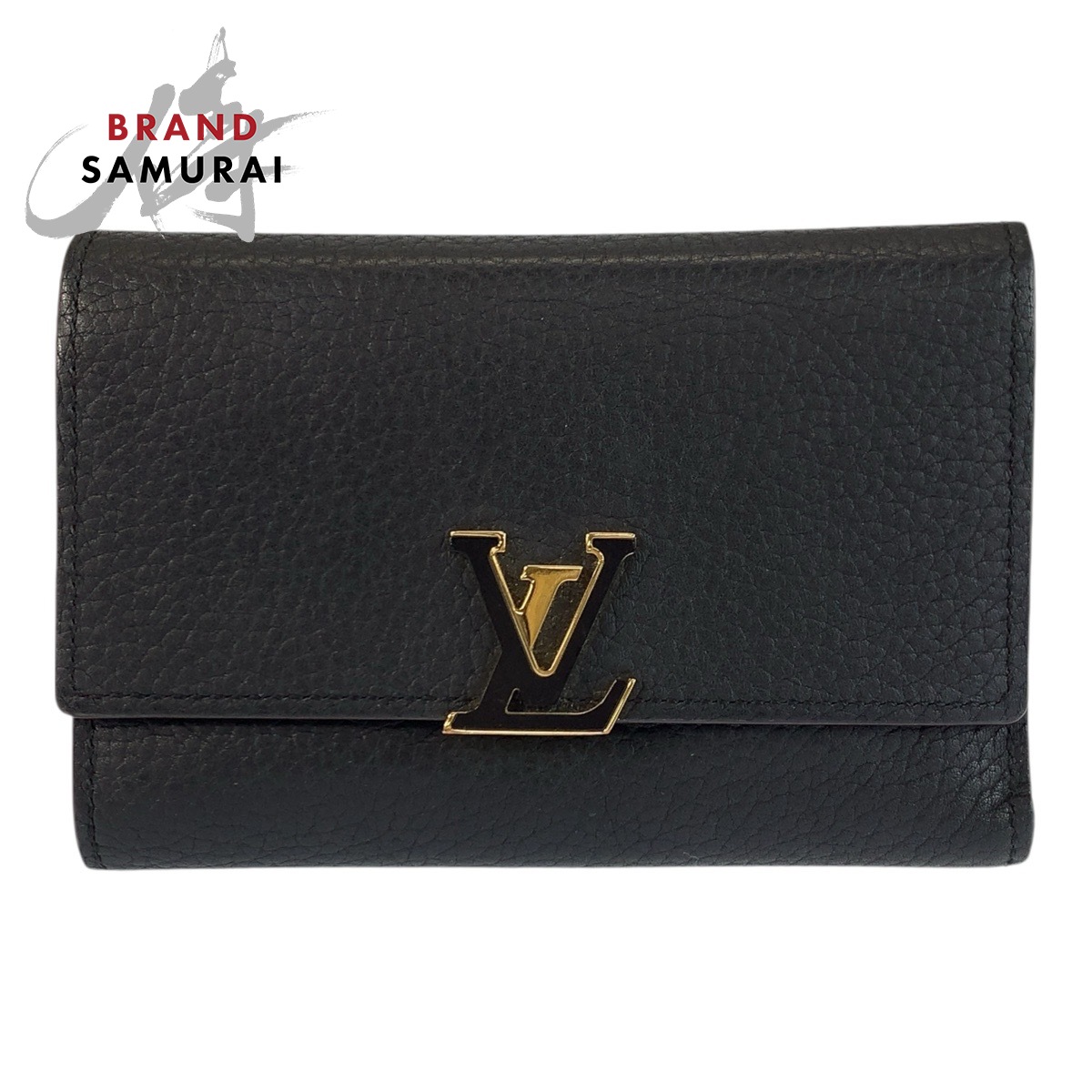 美品 LOUIS VUITTON ルイヴィトン ポルトフォイユ カプシーヌ パウダーコンパクト ノワール 黒いこと 熱っぽいさくら色 なめし革 M62157 折紙入れ コンパクトウォレット レディース 600867 【中古】