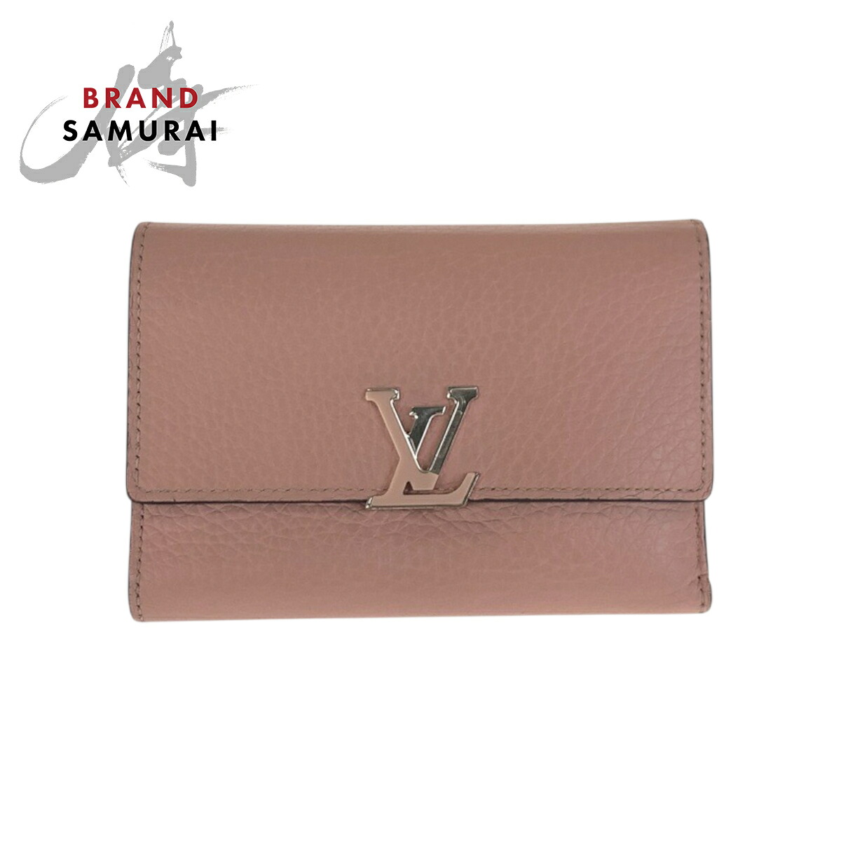 美品 LOUIS VUITTON ルイヴィトン ポルトフォイユ カプシーヌ コンパクト ピンク シルバー金具 レザー M62156 折財布 コンパクトウォレット レディース 600862 【中古】｜BRAND SAMURAI