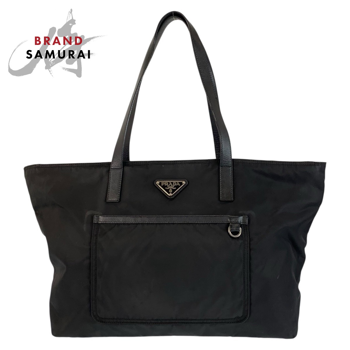 バッグ PRADA プラダ テスート 三角ロゴプレート ブラック 黒 シルバー