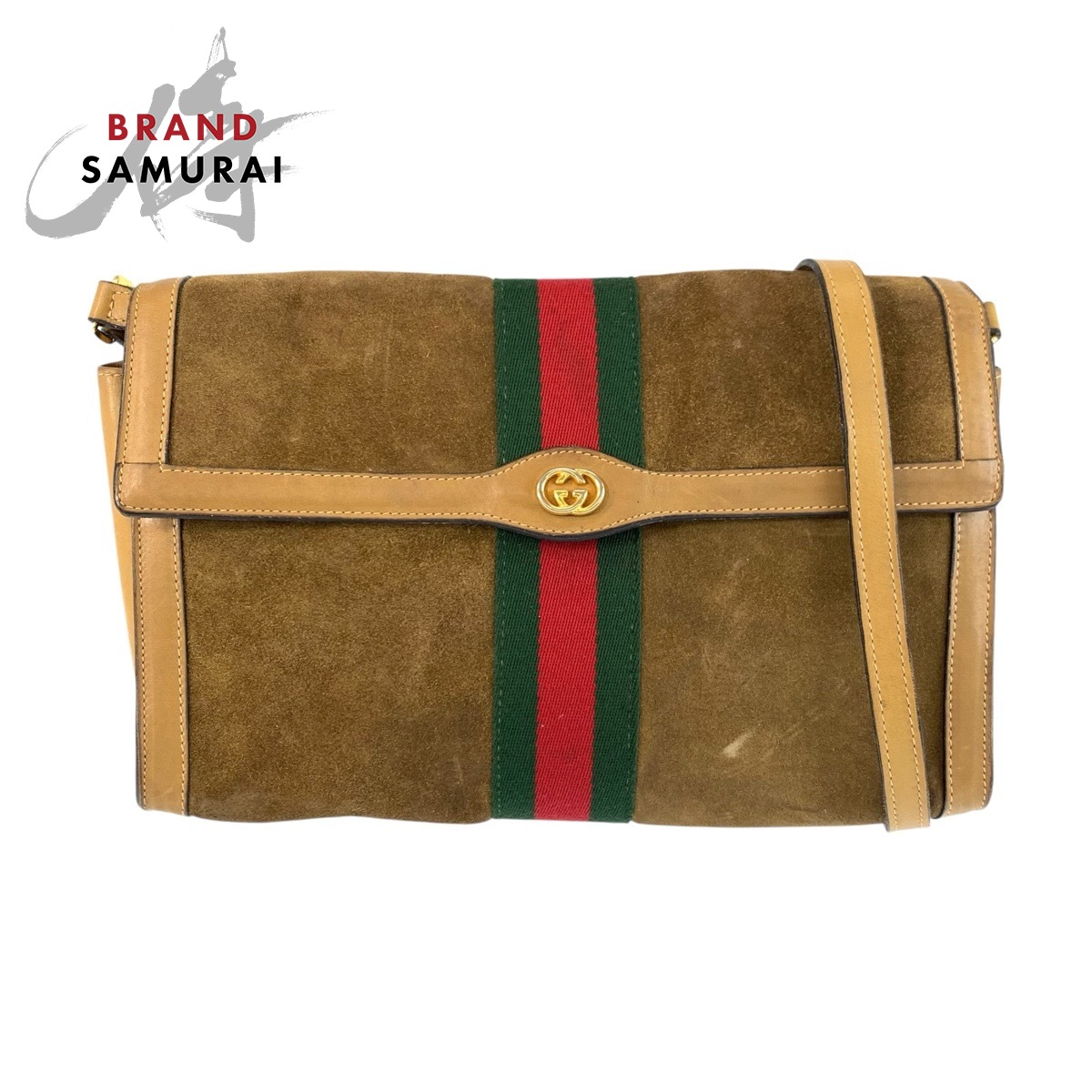 GUCCI グッチ ヴィンテージ シェリーライン オールドグッチ ブラウン キャメル ゴールド金具 レザー 38 ショルダーバッグ メッセンジャーバッグ レディース 601346 【中古】 40,769円