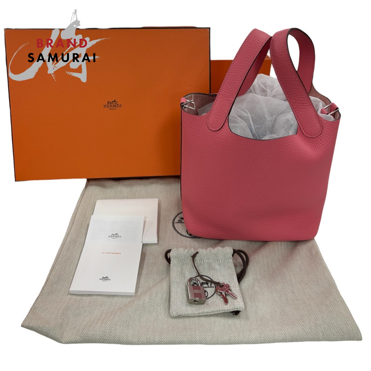 新品未使用 HERMES エルメス ピコタンロック ローズアザレ シルバー金具 トリヨンクレマンス ハンドバッグ K刻印 レディース S1-00048 【中古】
