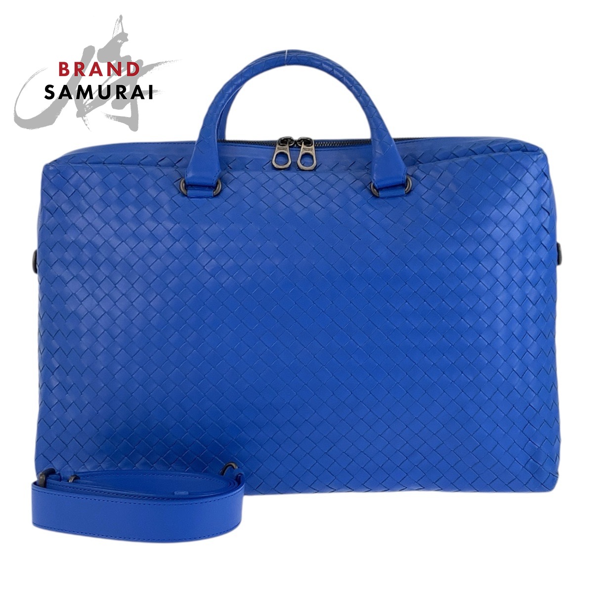 美品 BOTTEGAVENETA ボッテガヴェネタ イントレチャート 青碧 なめし革 BO4624538H 商行為御徒面子 ブリーフ容れもの メンズ 600625 【中古】