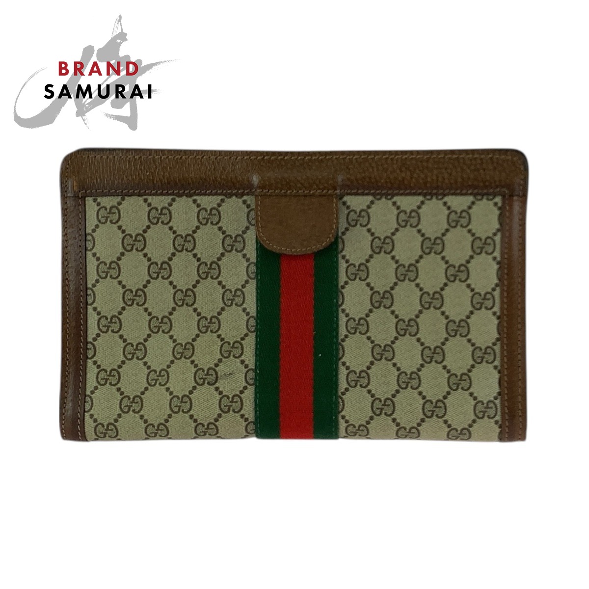 GUCCI グッチ ヴィンテージ 年寄りのグッチ シェリー酒伝達ルート ベージュ 赤銅色 GGスプリームキャンバス /なめし革 クラッチペダル御徒面子 二つ目御徒面子 メンズ 601328 【中古】