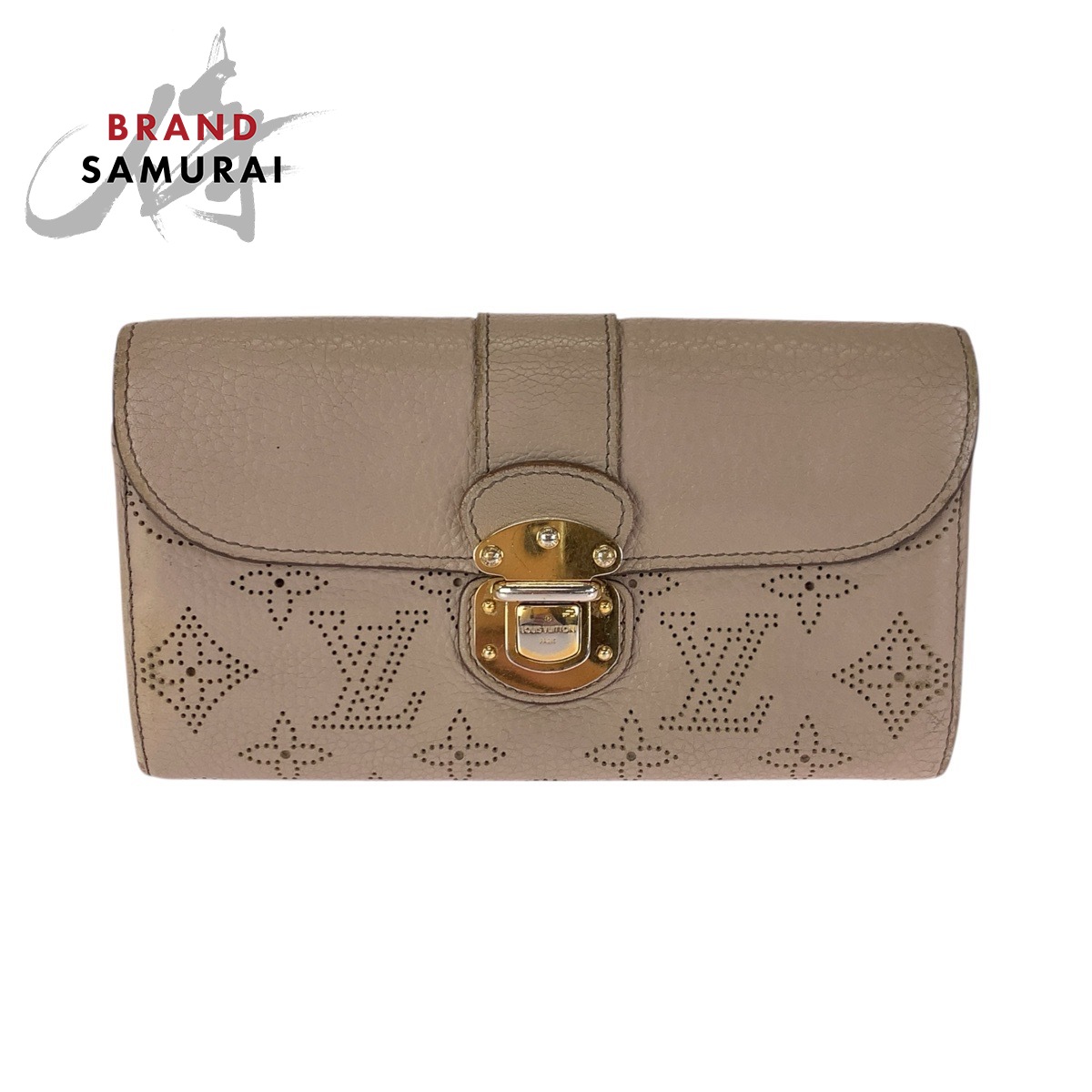 LOUIS VUITTON ルイヴィトン モノグラム マヒナ ポルトフォイユ イリス ベージュ ゴールド金具 レザー M58139 長財布 ロングウォレット レディース 603670 【中古】｜BRAND SAMURAI