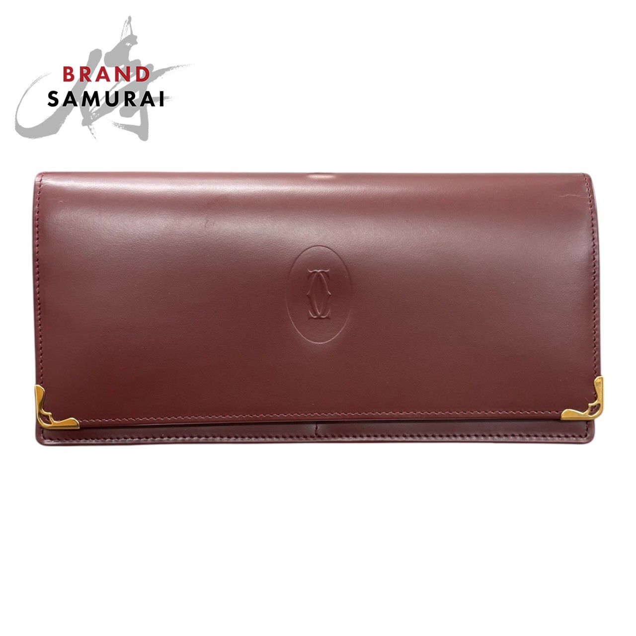 超美品 CARTIER カルティエ マストライン ワインレッド ゴールド金具 レザー L3000466 長財布 レディース S1-00063 【中古】