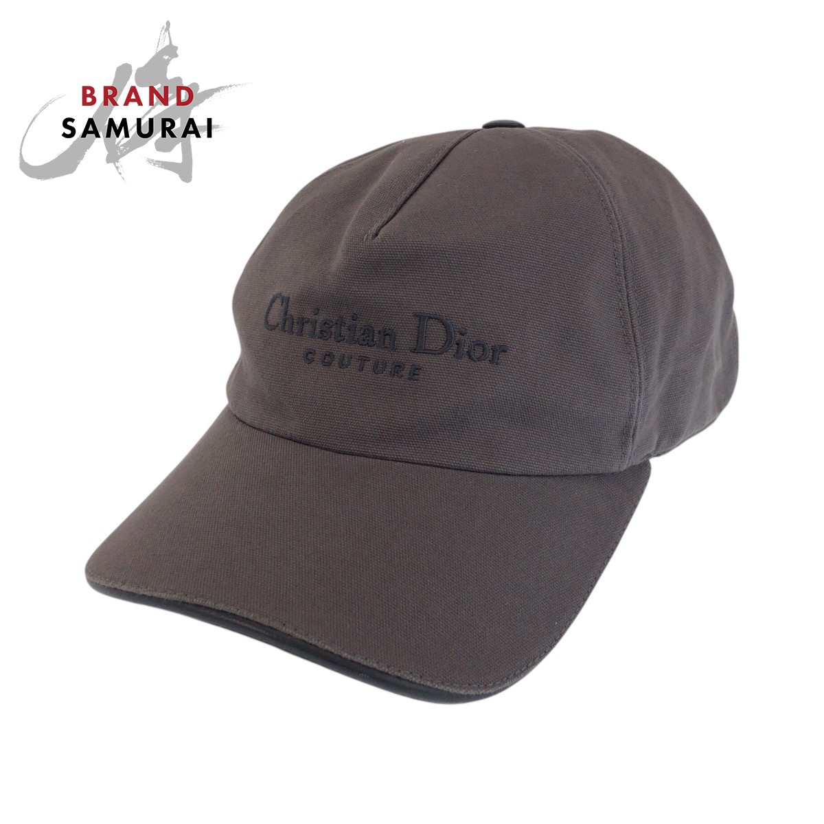 美品 Christian Dior クリスチャンディオール グレー シルバー金具 コットン キャップ 帽子 レディース 601402 【中古】｜BRAND SAMURAI
