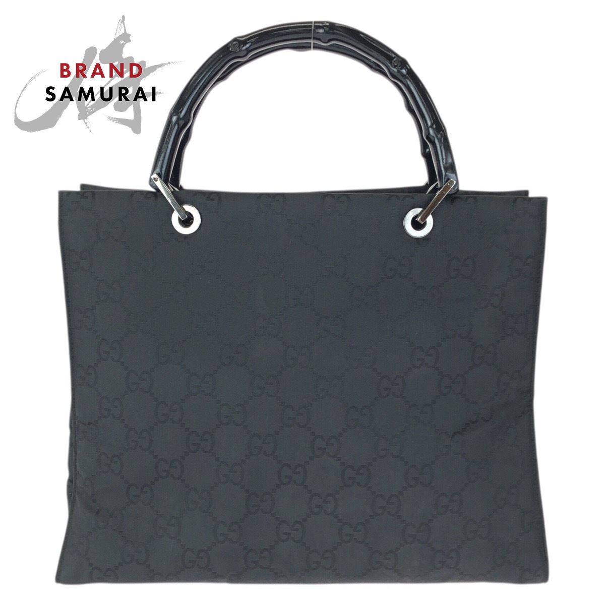 美品 GUCCI グッチ バンブー GG柄 ブラック 黒 シルバー金具 ナイロン 002 1010 トートバッグ ハンドバッグ レディース 601326 【中古】
