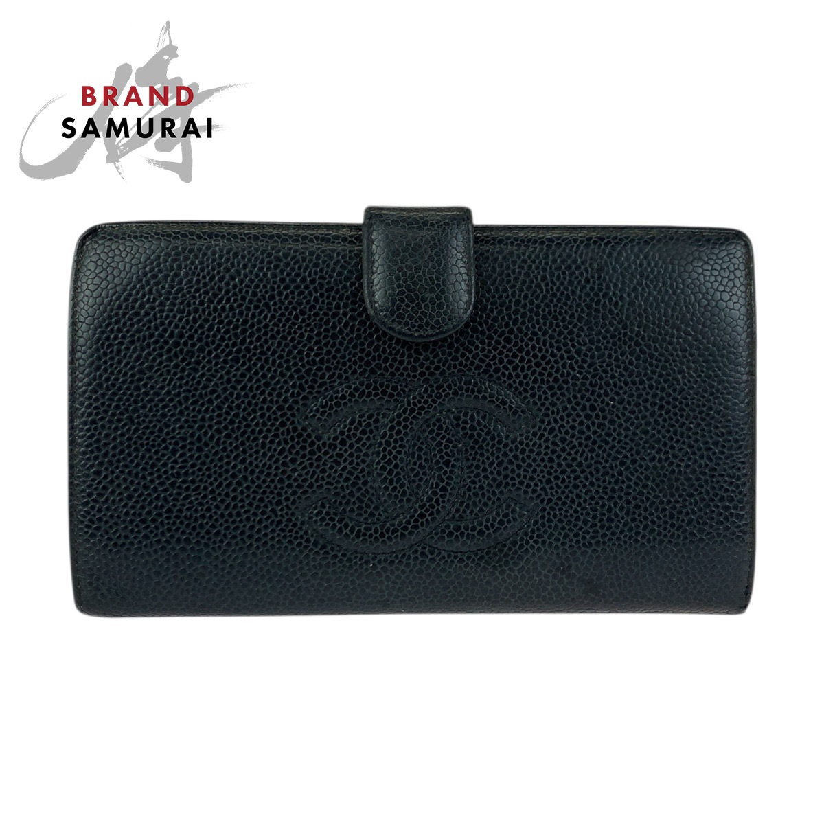 CHANEL シャネル ヴィンテージ ココマーク 蝦蟇口 黒いこと 黒 ゴールド金具 なめし革 長紙入れ ロングウォレット レディース 601425 【中古】
