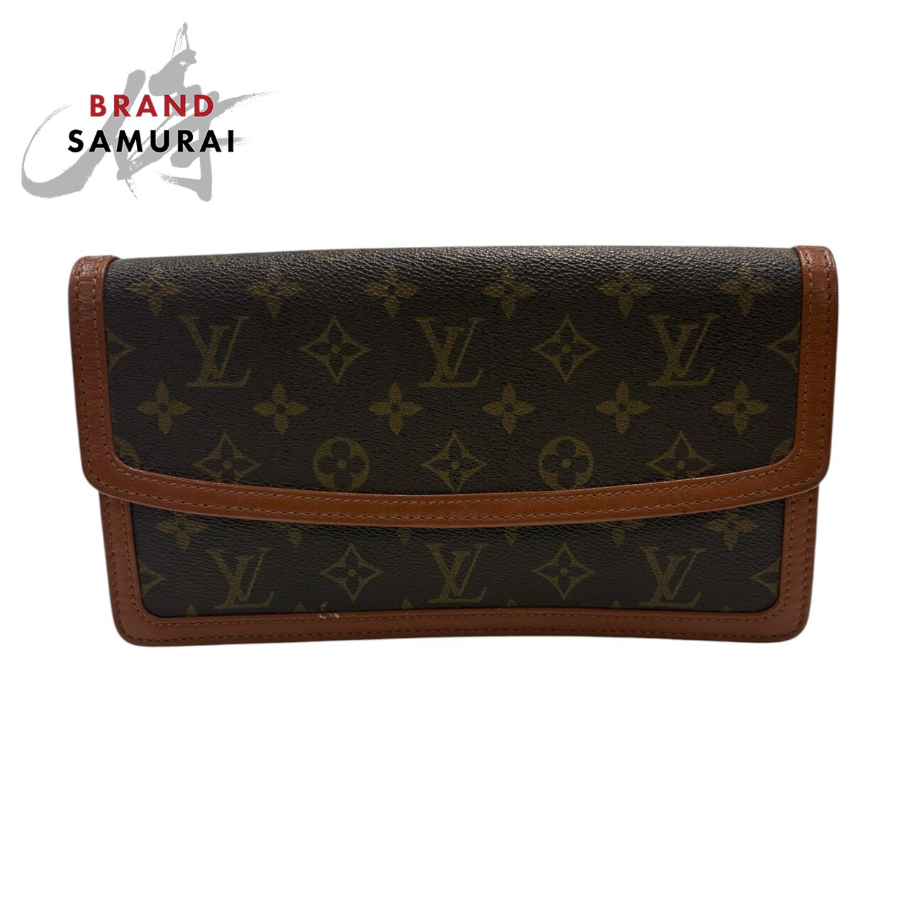 美品 LOUIS VUITTON ルイヴィトン モノグラム ポシェット防波堤 赤銅色 ゴールド金具 PVC /なめし革 M51812 クラッチペダル御徒面子 二番目御徒面子 メンズ S1-00075 【中古】