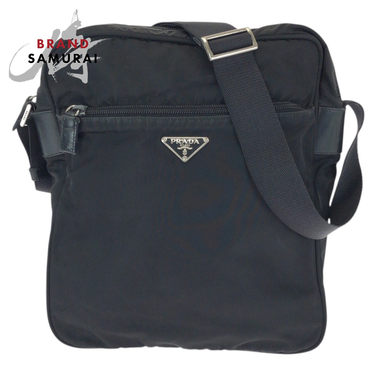 美品 PRADA プラダ テスート ３角形ロゴタイプ一皿 黒いこと 黒 しろがね色金具 ナイロン ショルダーバッグ 伝達人御徒面子 レディース 601666 【中古】