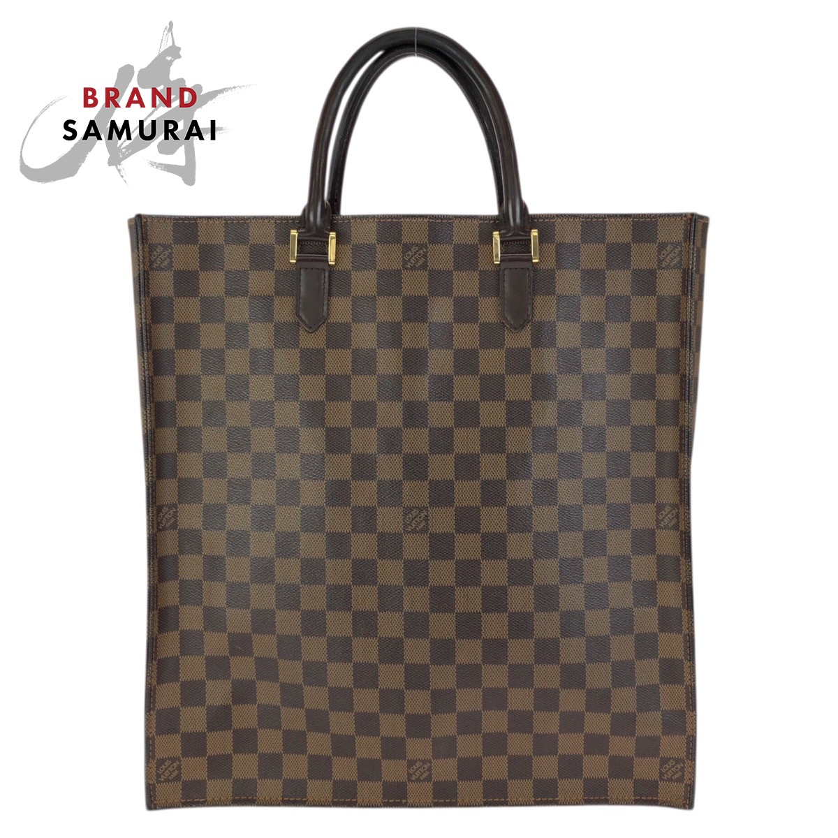 LOUIS VUITTON ルイヴィトン ダミエ エベヌ サック プラ 赤銅色 ゴールド金具 PVC /なめし革 N51140 トートバッグ ハンドバック 商行為御徒面子 メンズ 601539 【中古】