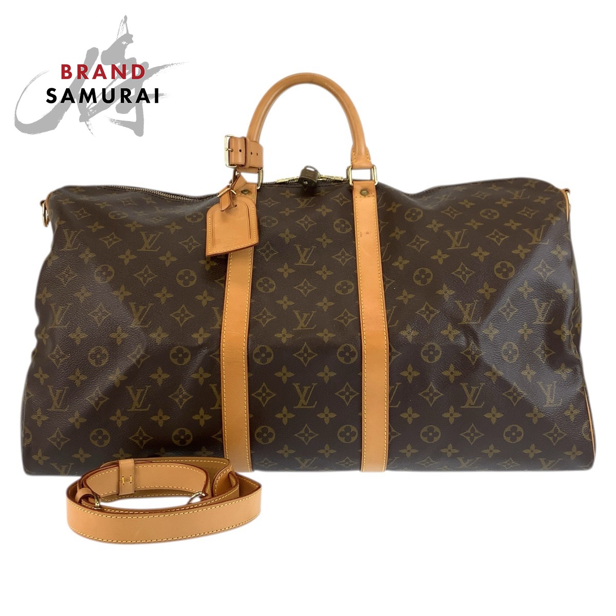 美品 LOUIS VUITTON ルイヴィトン モノグラム キーポルバンドリエール55 赤銅色 ゴールド金具 PVC /なめし革 M41414 ボストンバッグ ショルダーバッグ レディース 601616 【中古】