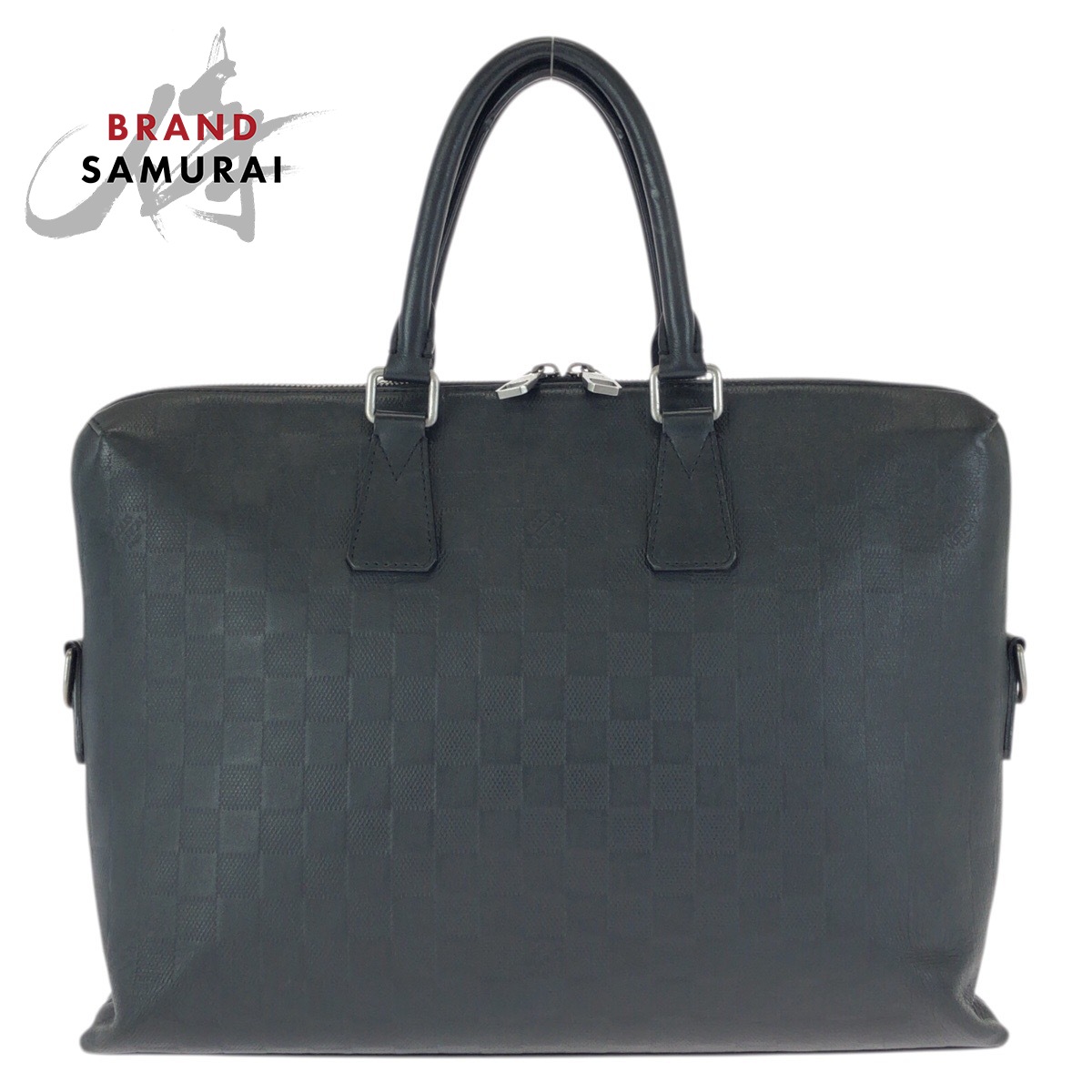 美品 LOUIS VUITTON ルイヴィトン ダミエ・アンフィニ ポルト ドキュマン ジュール PDJ ブラック 黒 シルバー金具 レザー N41248 ビジネスバッグ ブリーフケース メンズ 601950 【中古】|BRAND SAMURAI