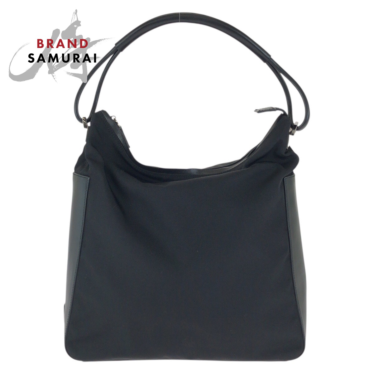 GUCCI グッチ ワンショルダー ブラック 黒 シルバー金具 ナイロン /レザー 001 3770 ショルダーバッグ ハンドバッグ レディース 601903 【中古】|BRAND SAMURAI