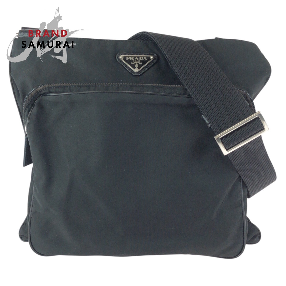 美品 PRADA プラダ テスート ３角形ロゴタイプ一皿 黒いこと 黒 しろがね色金具 ナイロン ショルダーバッグ 伝達人御徒面子 レディース 601330 【中古】
