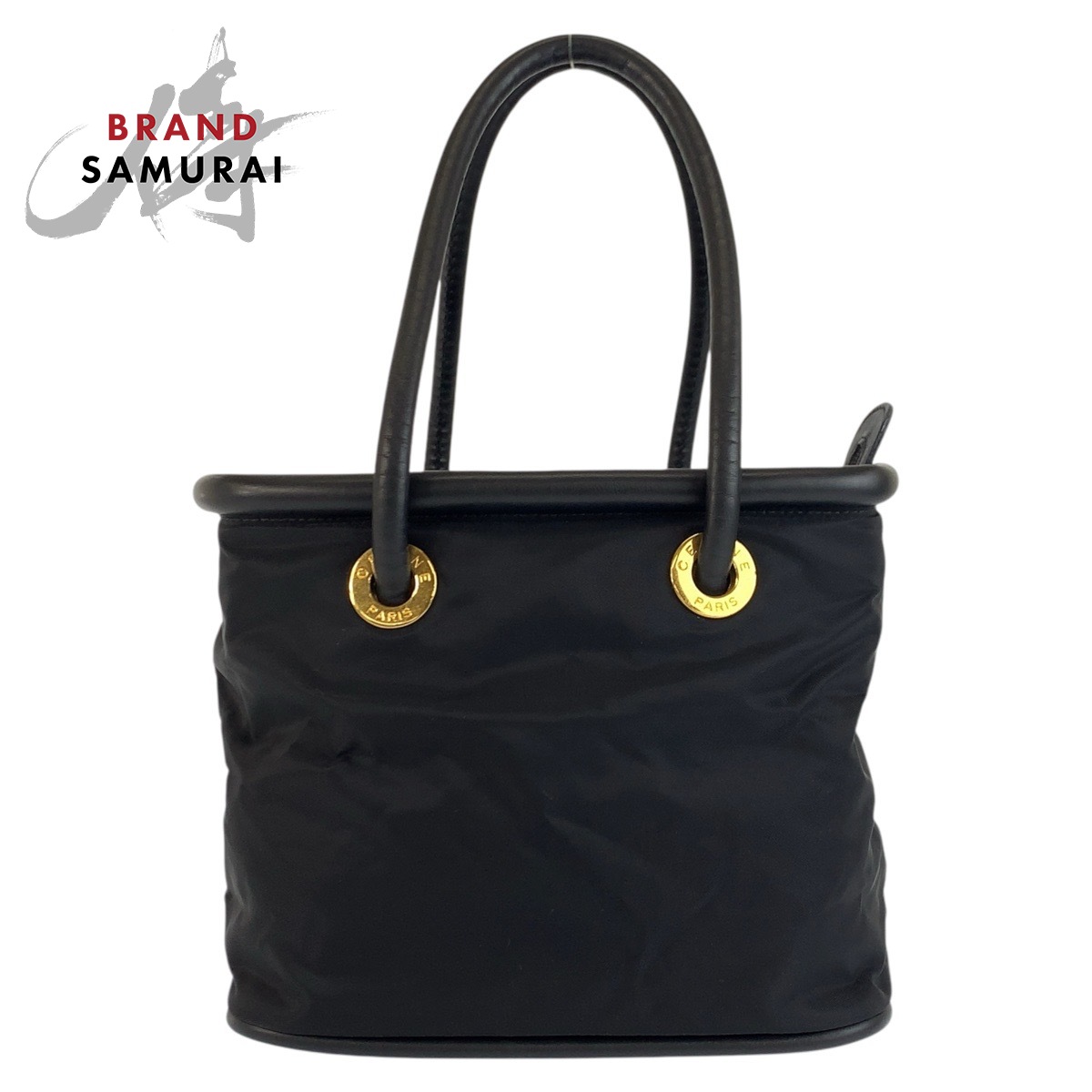 CELINE セリーヌ ヴィンテージ 倶楽部ロゴタイプ 黒いこと 黒 ゴールド金具 ナイロン /なめし革 TO5/1 ハンドバック トートバッグ レディース 601925 【中古】