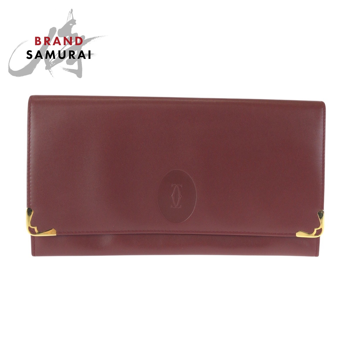 美品 CARTIER カルティエ 帆柱生産ライン ぶどう酒赤いこと ボルドーワイン ゴールド金具 なめし革 クラッチペダル御徒面子 2塁手御徒面子 男女兼用 メンズ 602256 【中古】