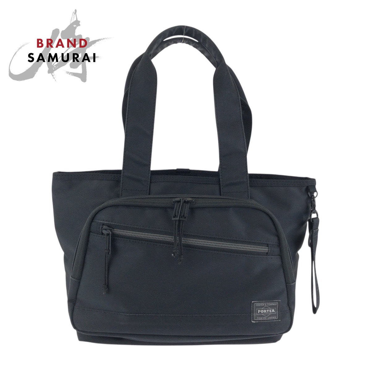 PORTER ボーイ 向こう正面 黒いこと 黒  ナイロン トートバッグ ハンドバック メンズ 602281 【中古】