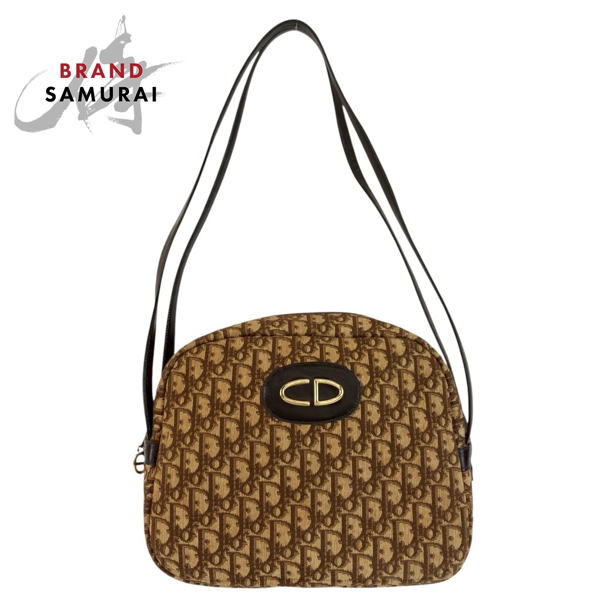 美品 Christian Dior ディオール トロッター ベージュ 赤銅色 ゴールド金具 帆布 /なめし革 ショルダーバッグ レディース 602272 【中古】