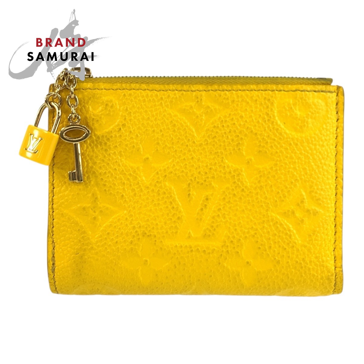 LOUIS VUITTON ルイヴィトン モノグラム アン工業プラント ポルトフォイユ リサ 黄色 ゴールド金具 なめし革 M13579 折紙入れ コンパクトウォレット レディース 602400 【中古】