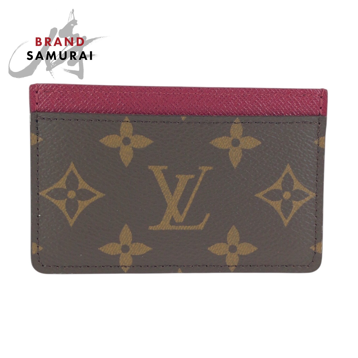 超美品 LOUIS VUITTON ルイヴィトン モノグラム ブラウン フューシャ PVC M60703 カードケース 名刺入れ パスケース レディース 602437 【中古】｜BRAND SAMURAI
