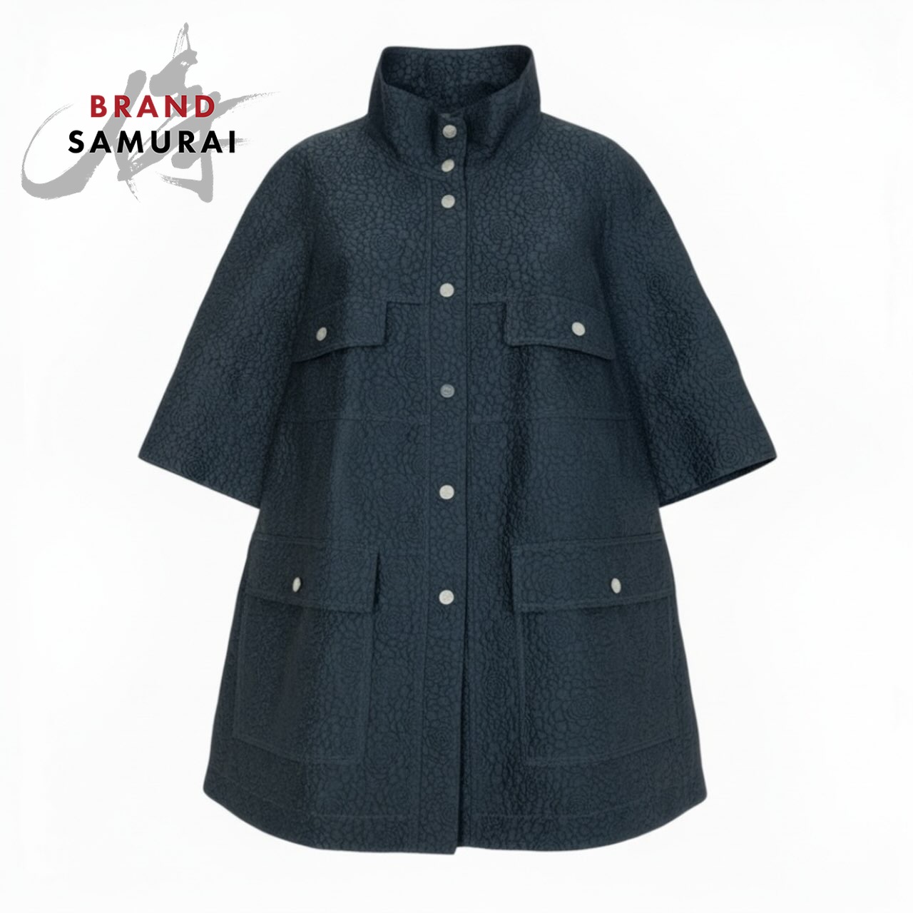 美品 CHANEL シャネル 2014 カメリア ココマーク 米国海軍 ポリエステル /地絹 上衣厚地の外套 レディース A3-000010 【中古】