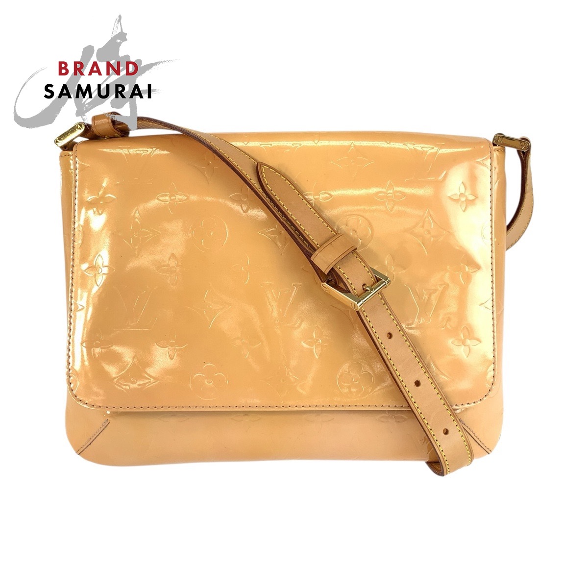 LOUIS VUITTON ルイヴィトン ヴェルニ トンプソン表どおり ベージュ ゴールド金具 専売特許なめし革 M91070 ショルダーバッグ ハンドバック レディース 602424 【中古】