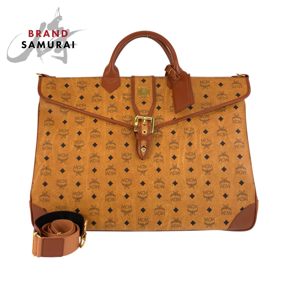 超美品 MCM エム シー エム ヴィンテージ ヴィセトス 赤銅色 コニャック ゴールド金具 なめし革 ボストンバッグ ショルダーバッグ 2WAY メンズ 602499 【中古】