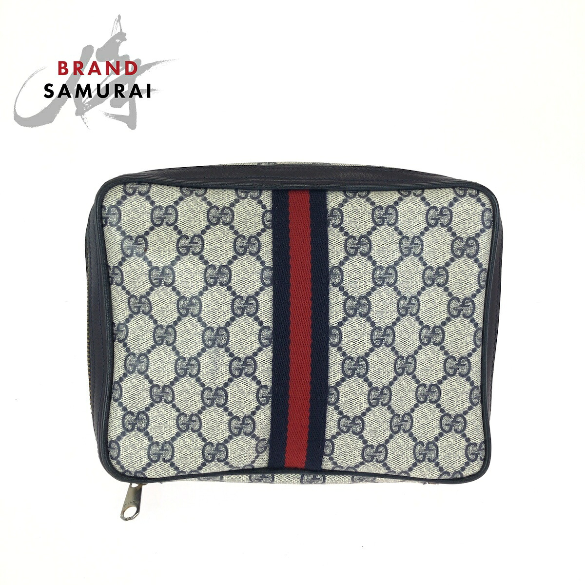 美品 GUCCI グッチ シェリー酒伝達ルート 薄墨色 黒いこと ゴールド金具 GGスプリームキャンバス /なめし革 38 合切袋 小入れもの レディース 602126 【中古】
