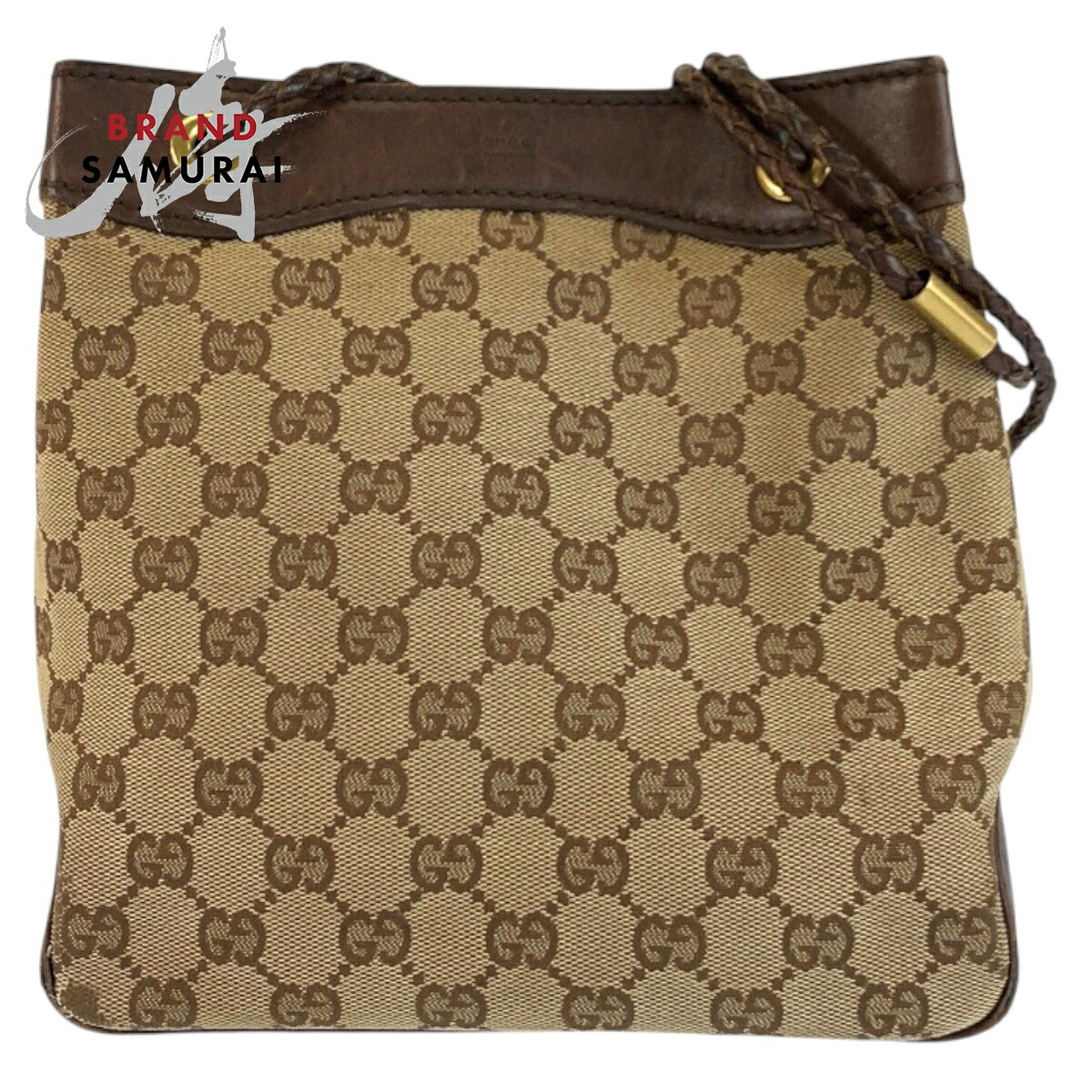 GUCCI グッチ 赤銅色 ベージュ ゴールド金具 GG帆布 /なめし革 109143 ショルダーバッグ レディース 602552 【中古】
