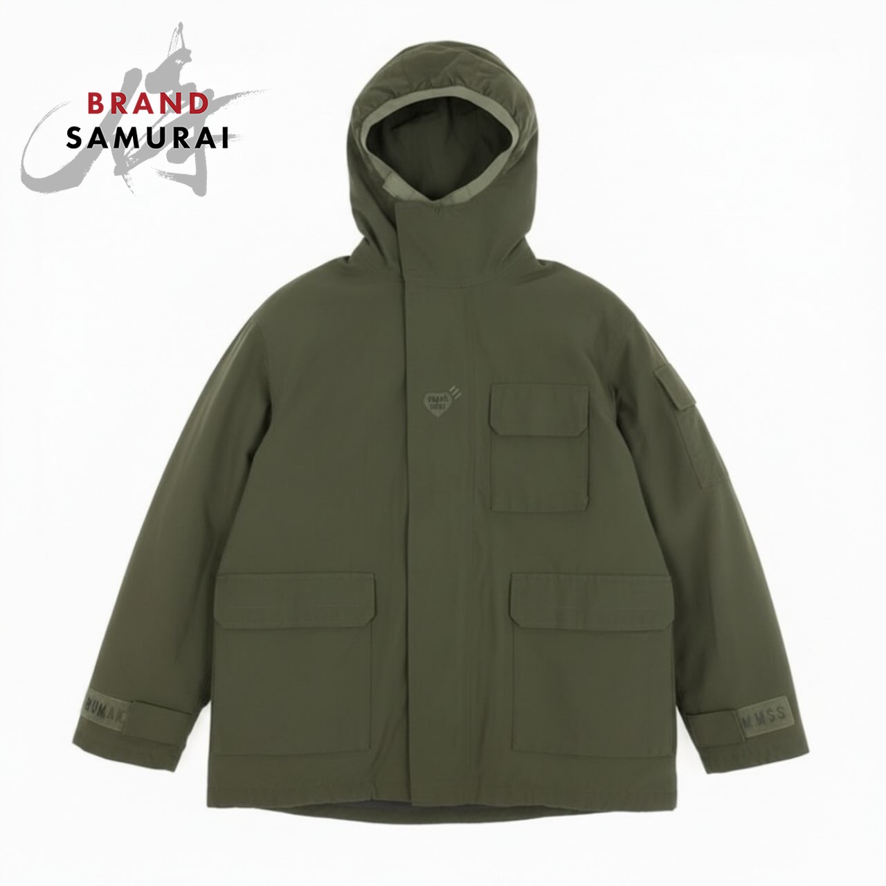 美品 HUMAN MADE ヒューマンお手伝いさん マウンテンパーカージャケット 上衣 ジャケットアウター カーキ 綿織物 /ナイロン 牟礼パーカー メンズ A3-00092 【中古】