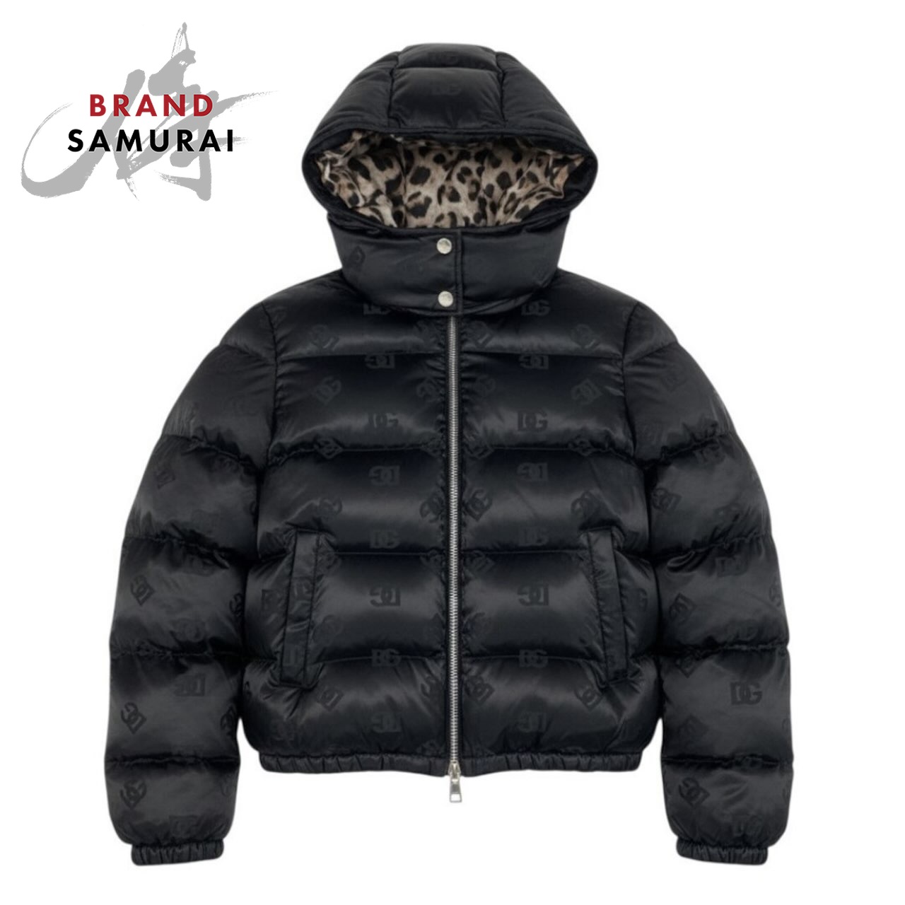 新品未当て嵌める DOLCE\u0026GABBANA ドルチェアンドガッバーナ 必要経費44万 付け届け DGロゴタイプ パテッド 繻子ジャカード 落ち込む上衣 ナイロン /ポリエステル /ダックダウン ダックフェザー 落ち込む上衣 レディース A3-00133 【中古】