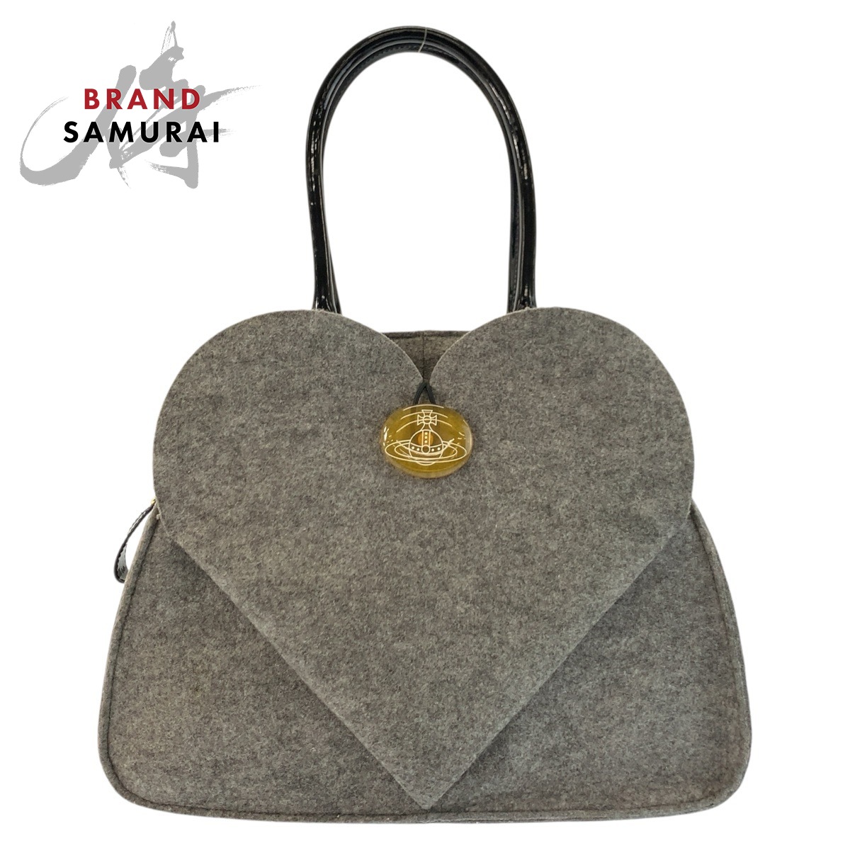 Vivienne Westwood ヴィヴィアンウエストウッド ハート型 薄墨色 羊毛 ハンドバック レディース 602811 【中古】