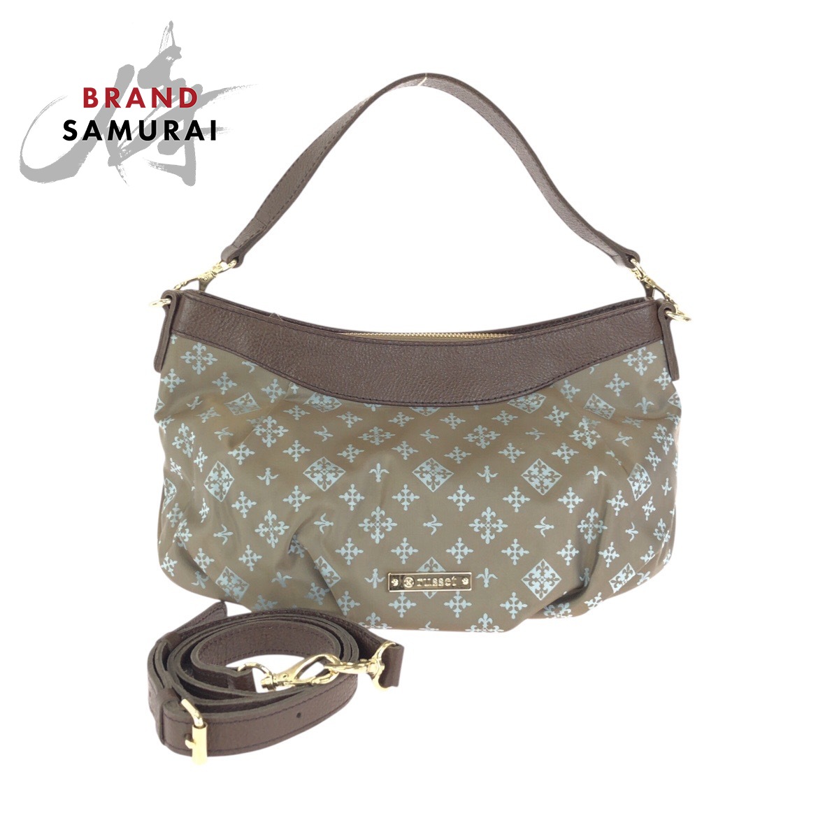 美品 russet ラシット カーキ 赤銅色 ゴールド金具 ナイロン ハンドバック ショルダーバッグ 2WAY レディース 602869 【中古】