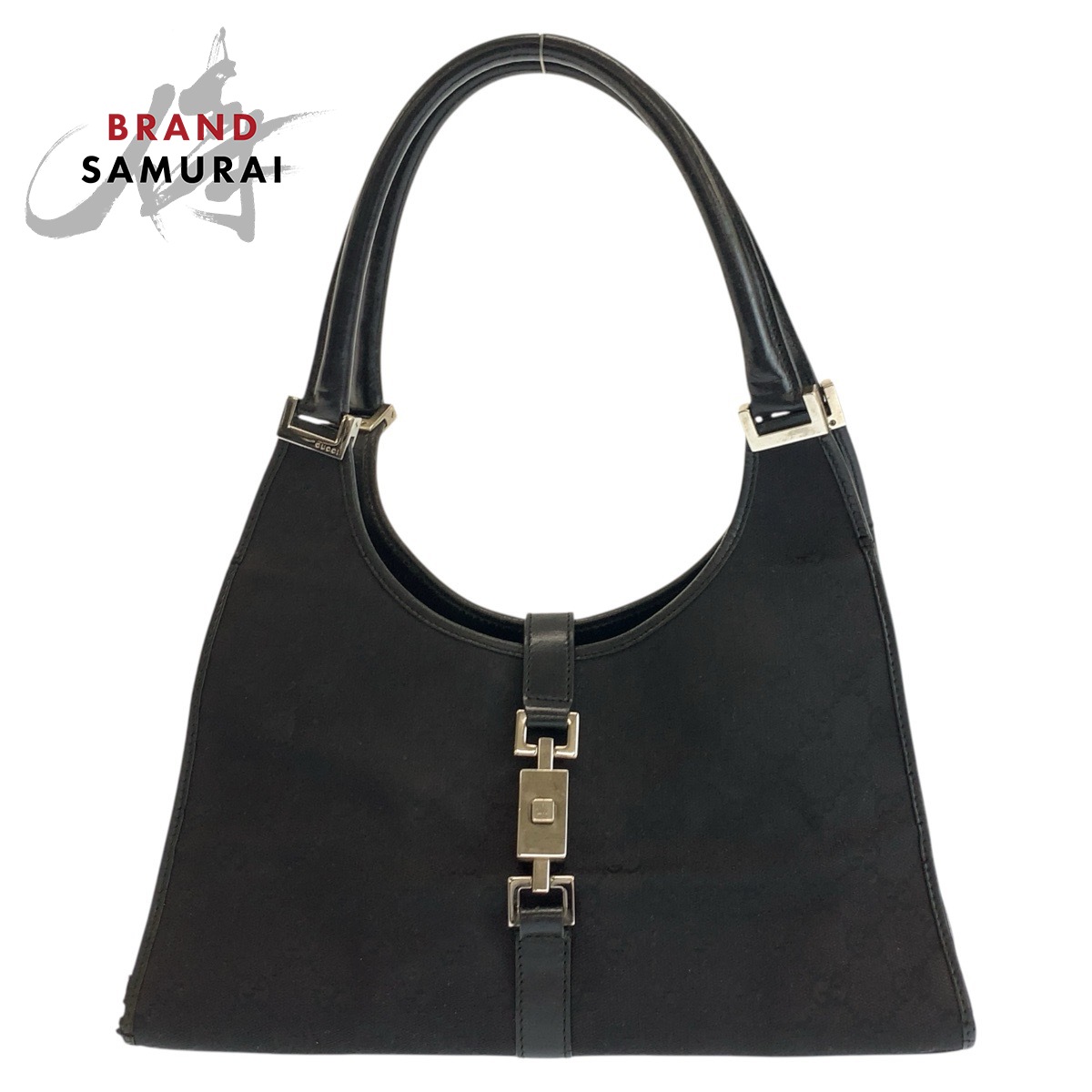GUCCI グッチ ジャッキー ブラック 黒 シルバー金具 GGキャンバス /レザー 002 1067 ハンドバッグ レディース 602305 【中古】｜BRAND SAMURAI