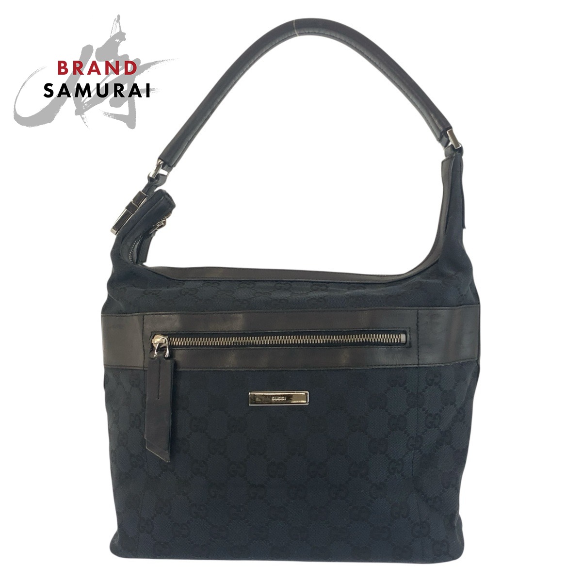 GUCCI グッチ ブラック 黒 シルバー金具 GGキャンバス /レザー 001 4298 ショルダーバッグ レディース 602800 【中古】｜BRAND SAMURAI